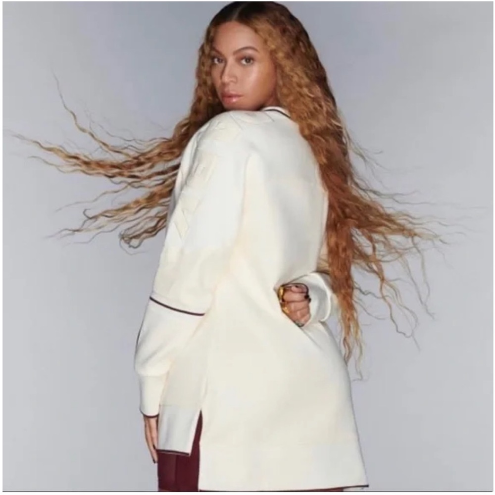 ADIDAS x IVY PARK BEYONCÉ Original Pullover Sweatshirt Ecru Tint Maroon - Picture 3 of 12